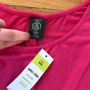 Agnes&dora Magenta high lo tee. Brand New.